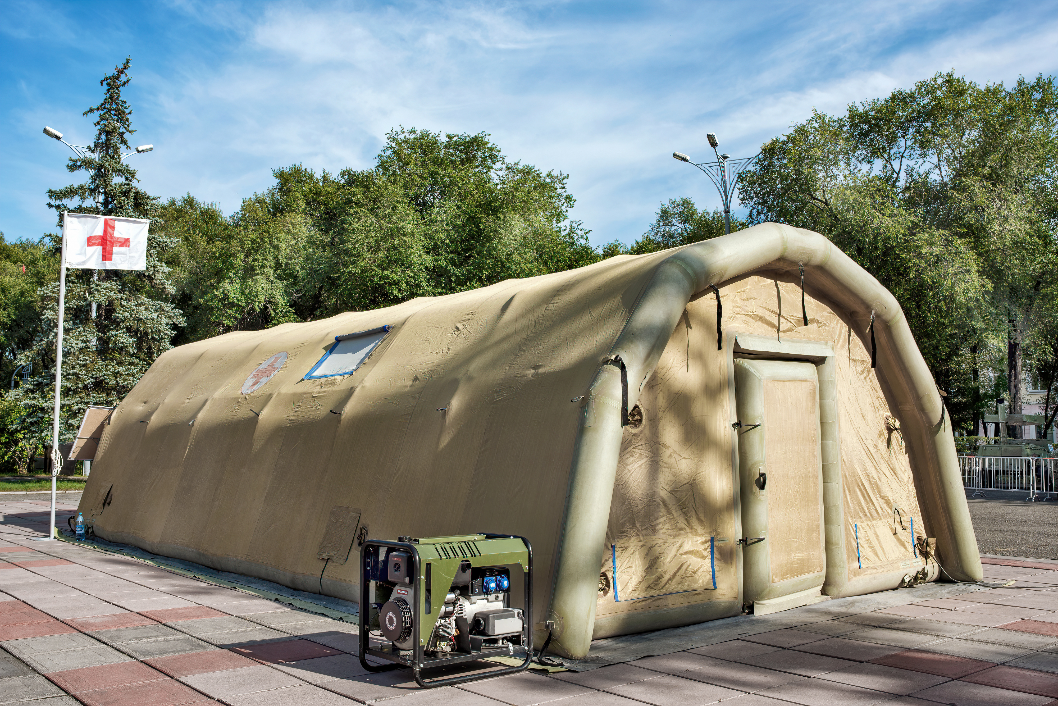 Military base powered by AirPower Station with secure off-grid energy systems