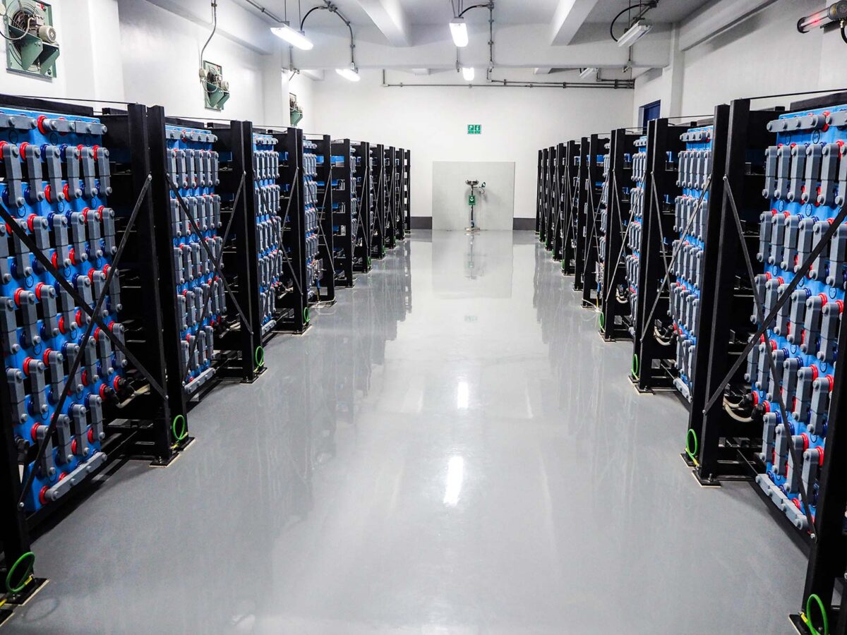 1.5MW BESS battery storage system with visible battery racks