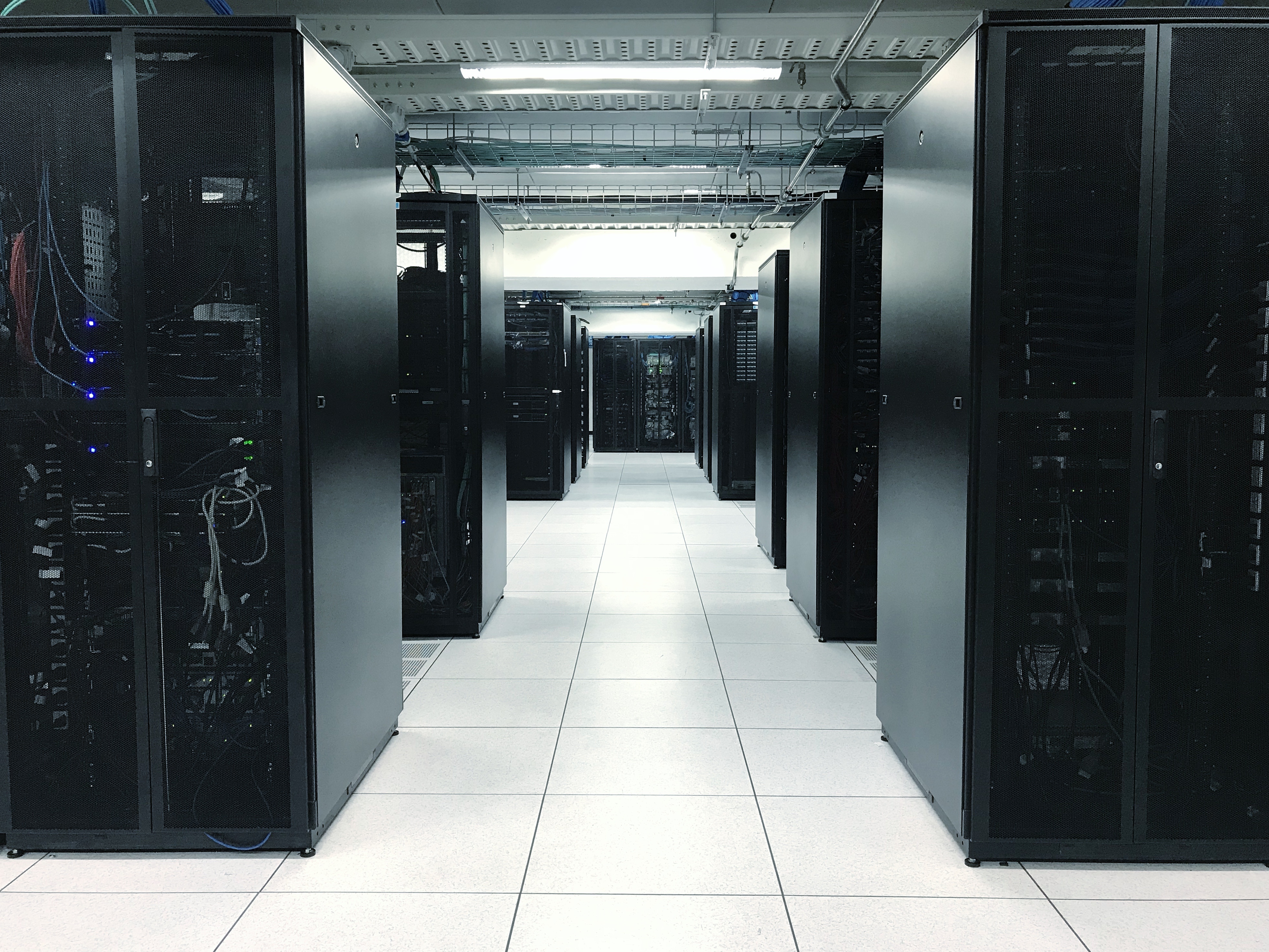 Server room with advanced computing infrastructure powered by AirPower Station